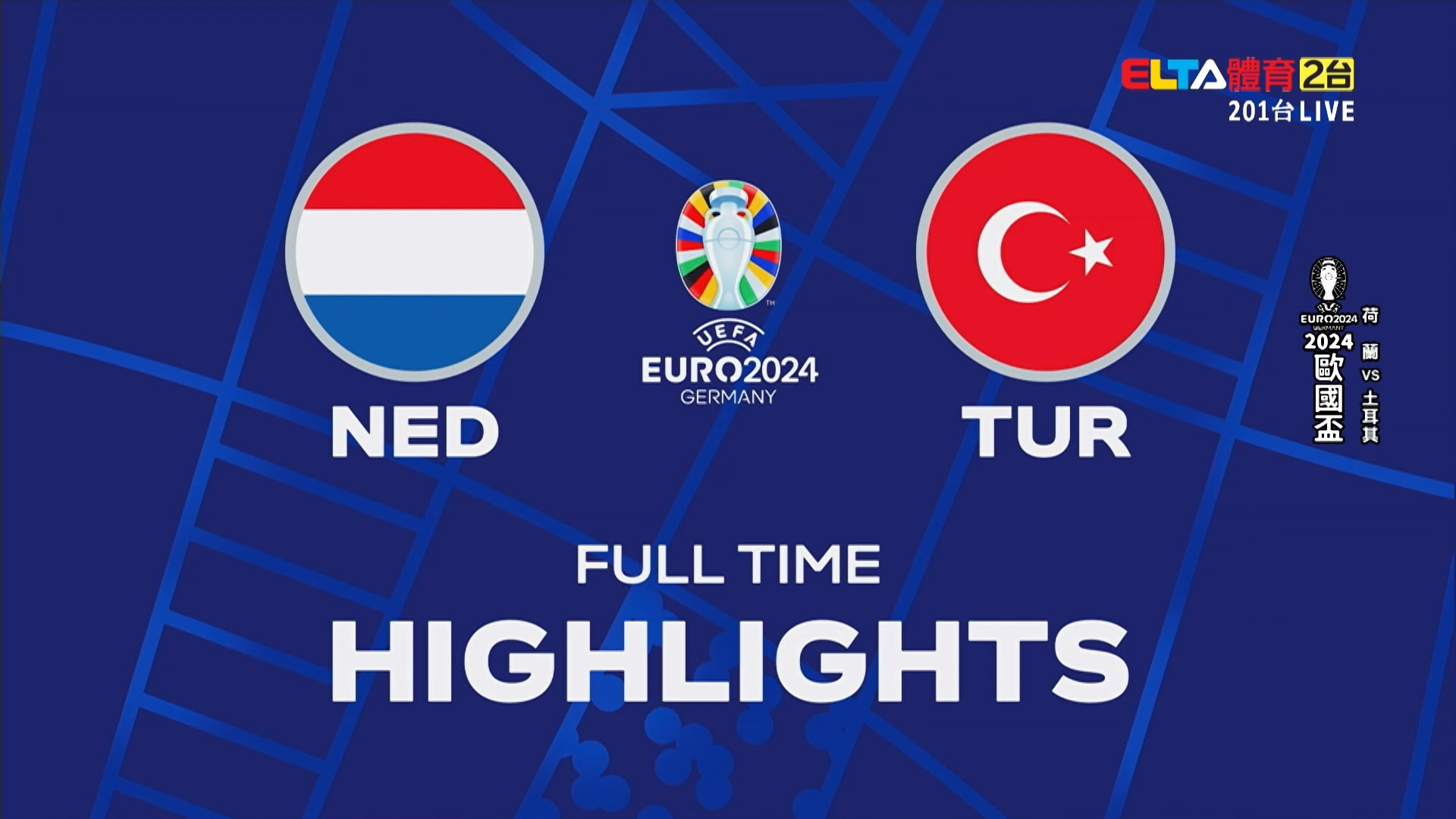 UEFA歐國盃 荷蘭 VS 土耳其 八強(全場精華)