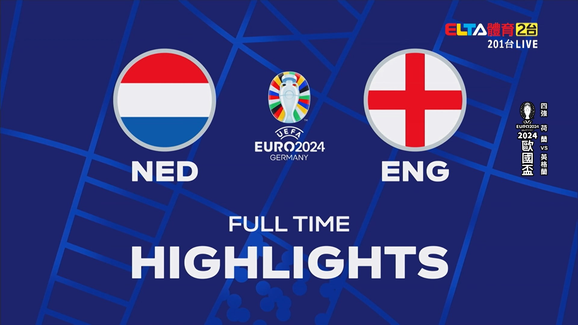 UEFA歐國盃 荷蘭 VS 英格蘭 四強(全場精華)