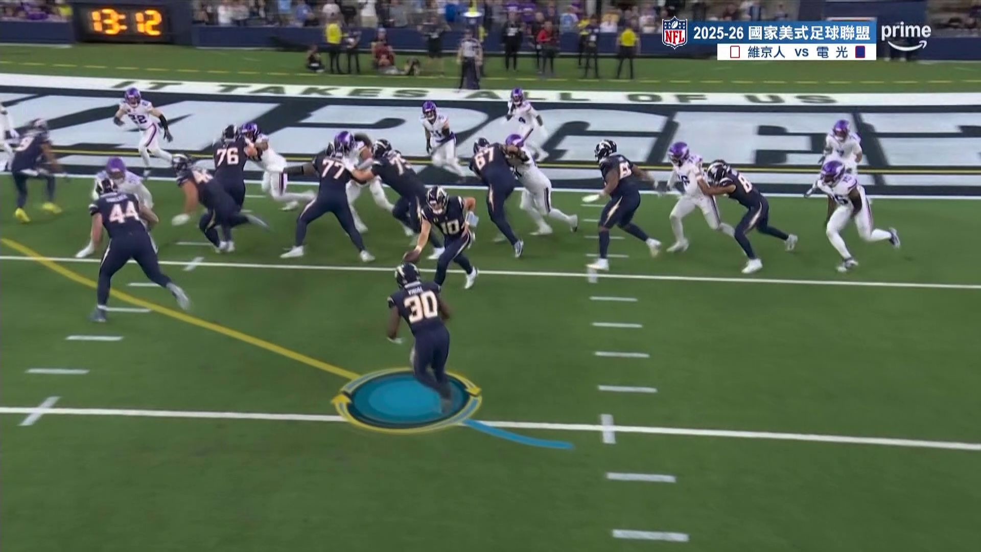 2025-26NFL_電光隊_KIMANI VIDAL精彩表現