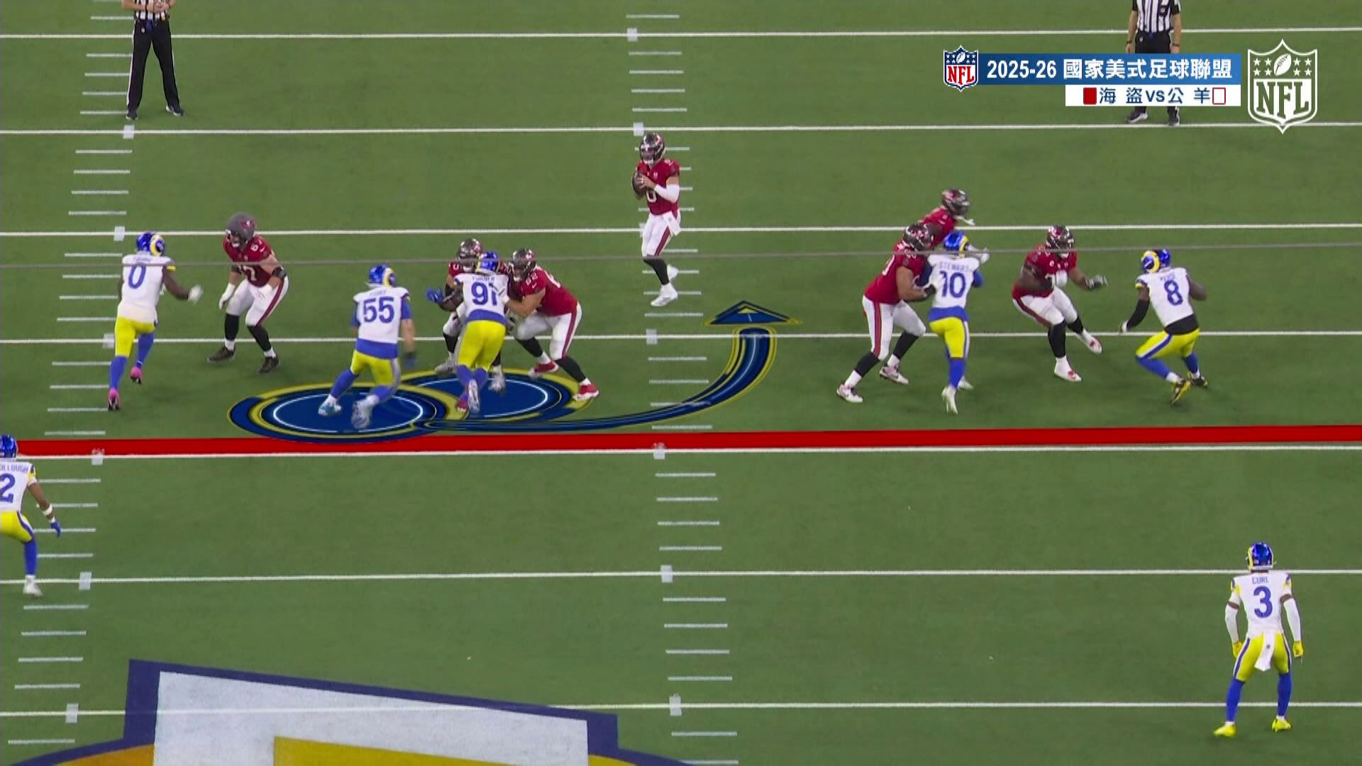 公羊隊衝破海盜隊的Offensive Line視角-2025-26NFL