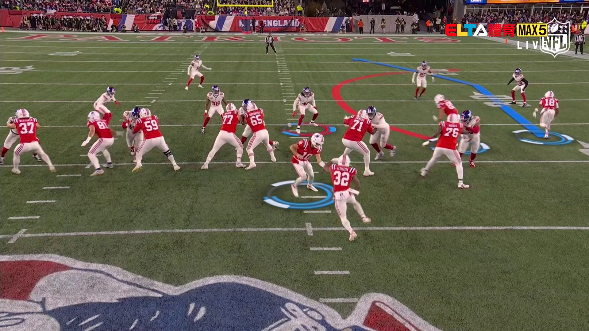 愛國者隊DEAKE MAYE假跑真傳戰術視角-2025-26NFL