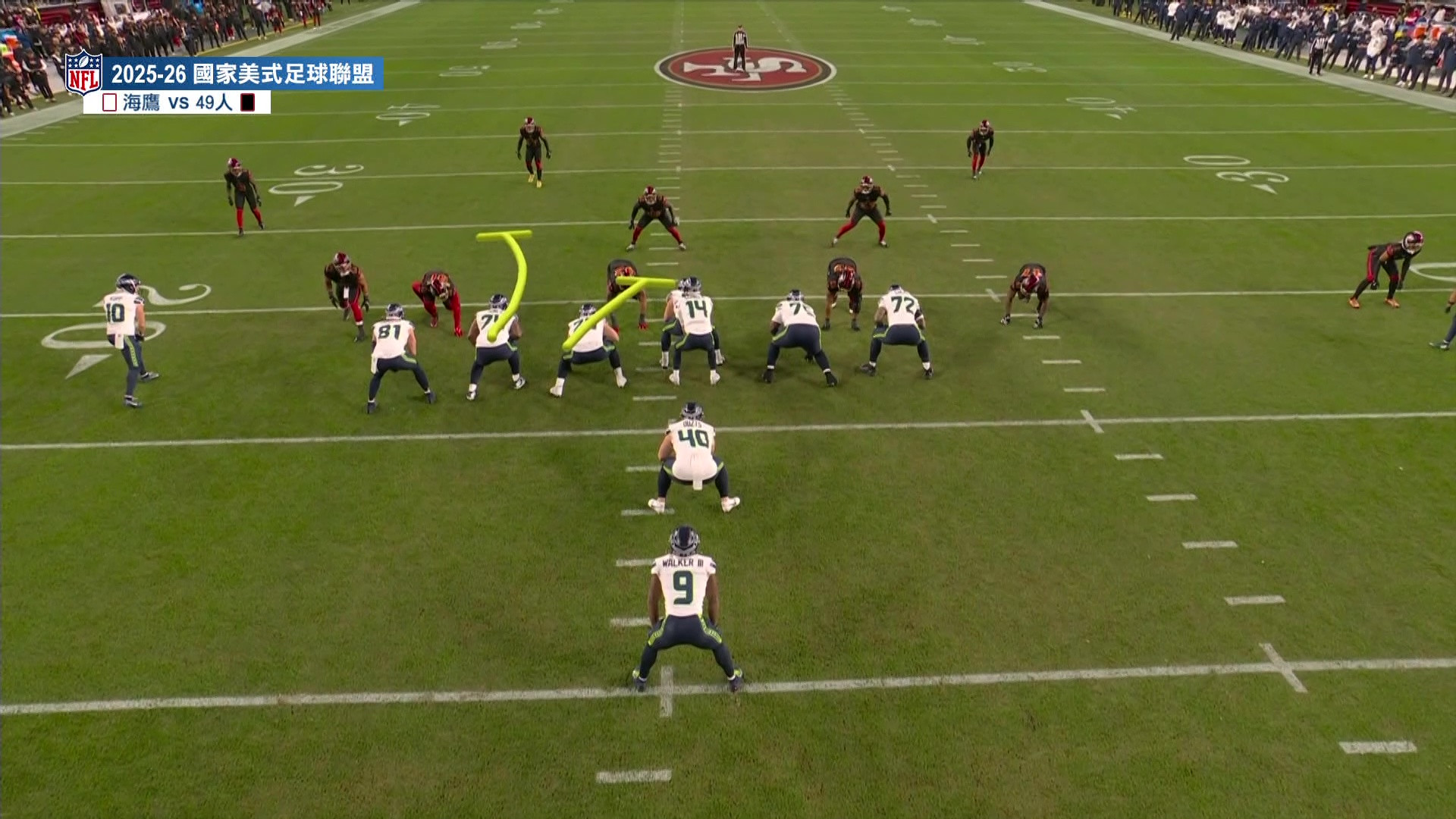 Kenneth Walker突破防線精彩進攻-2025-26NFL