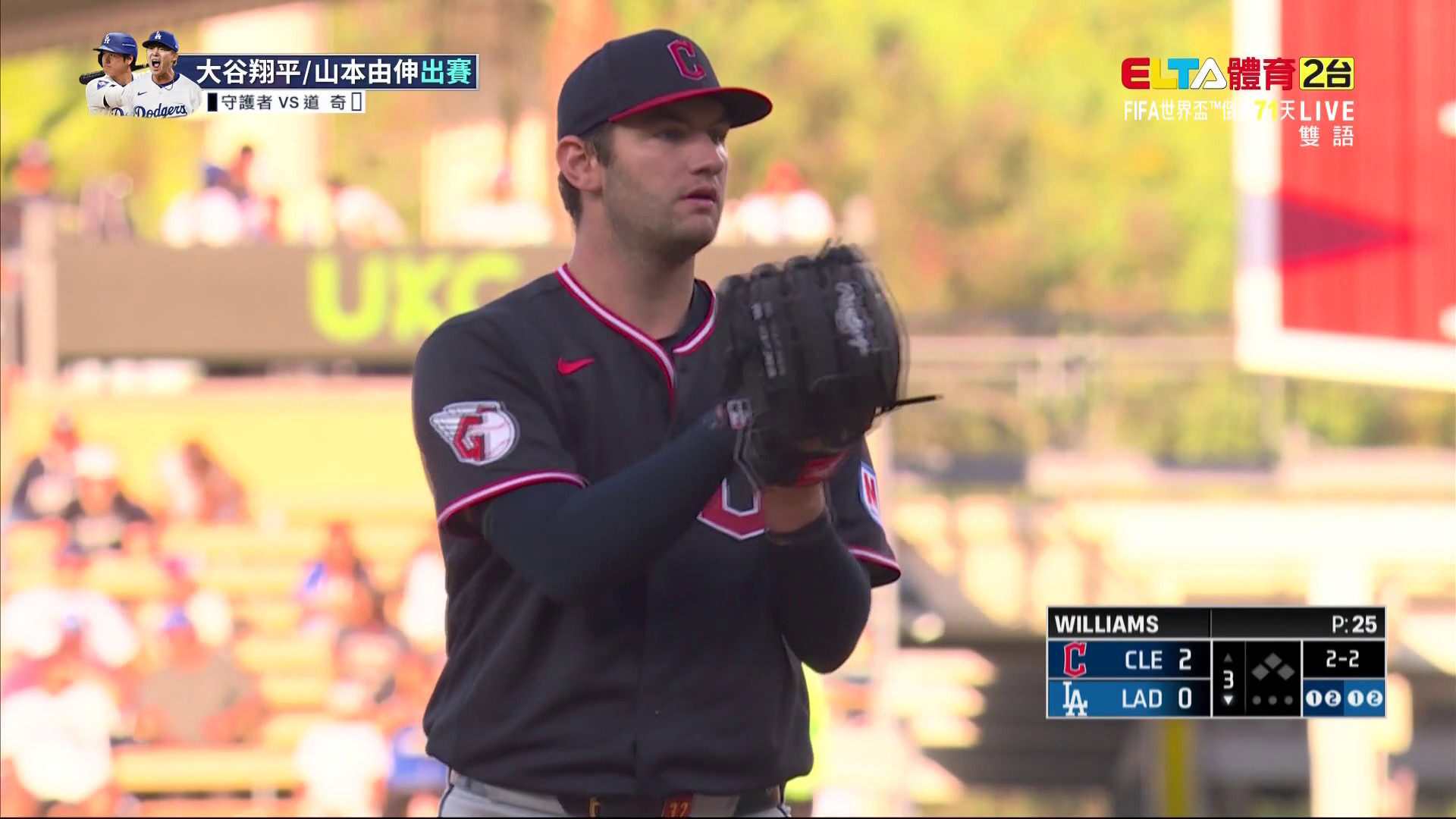 Gavin Williams鬼神變化球封鎖道奇-MLB守護者VS道奇