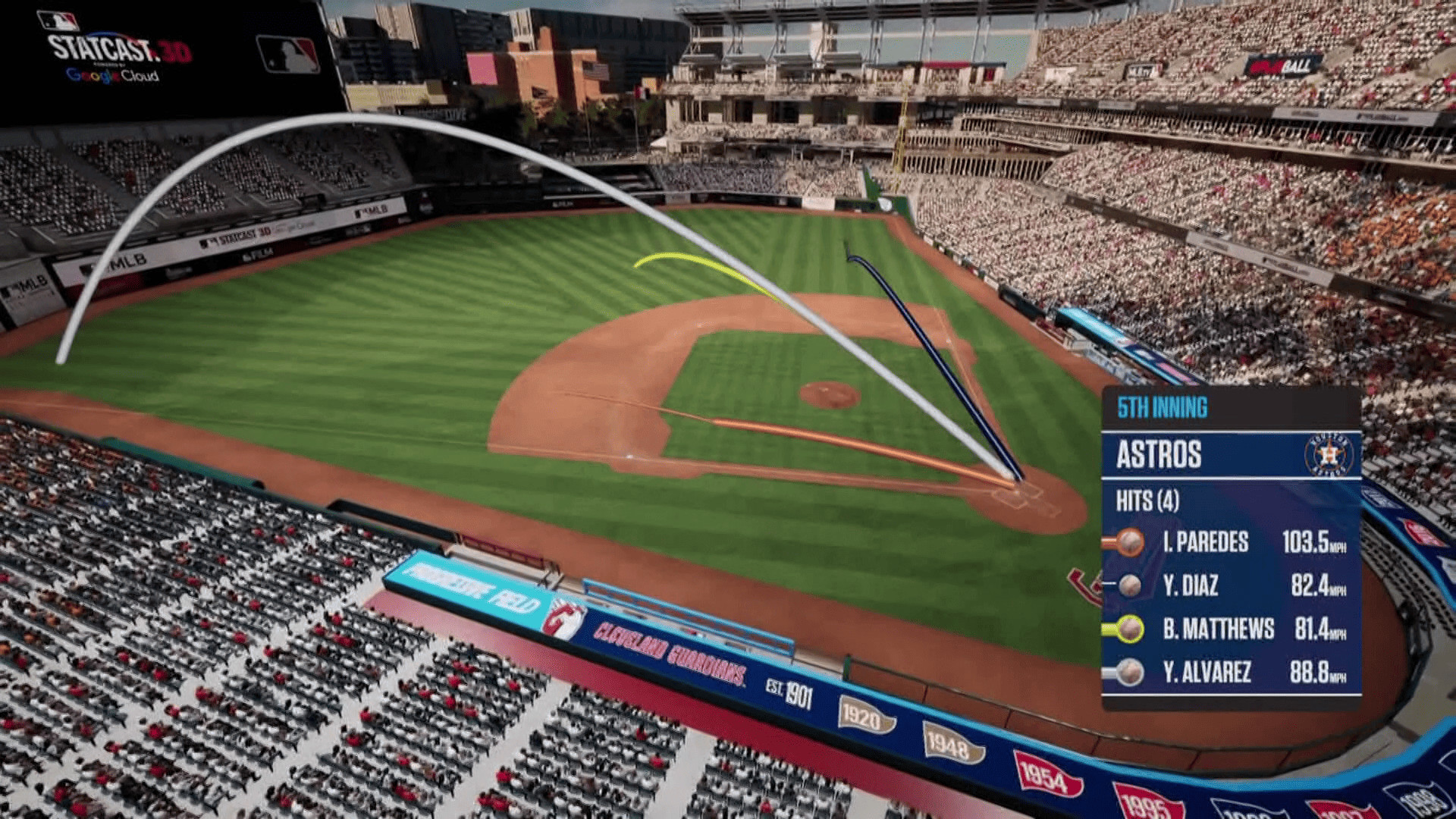 連續四棒打穿對手防線 太空人取得逆轉領先守護者-MLB太空人VS守護者  