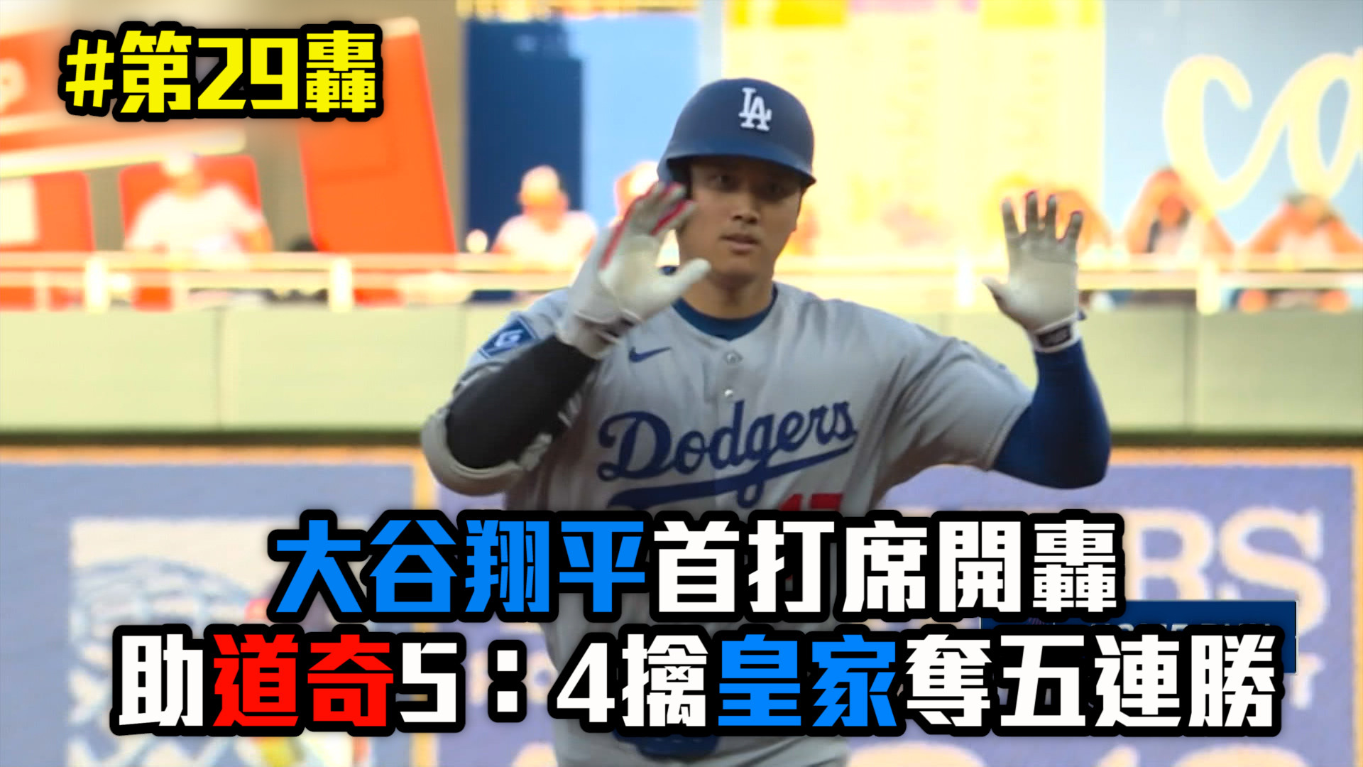 大谷翔平本季29轟 助道奇5：4氣走皇家
