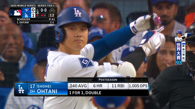 10/28 MLB 藍鳥 VS 道奇 世界大賽G3