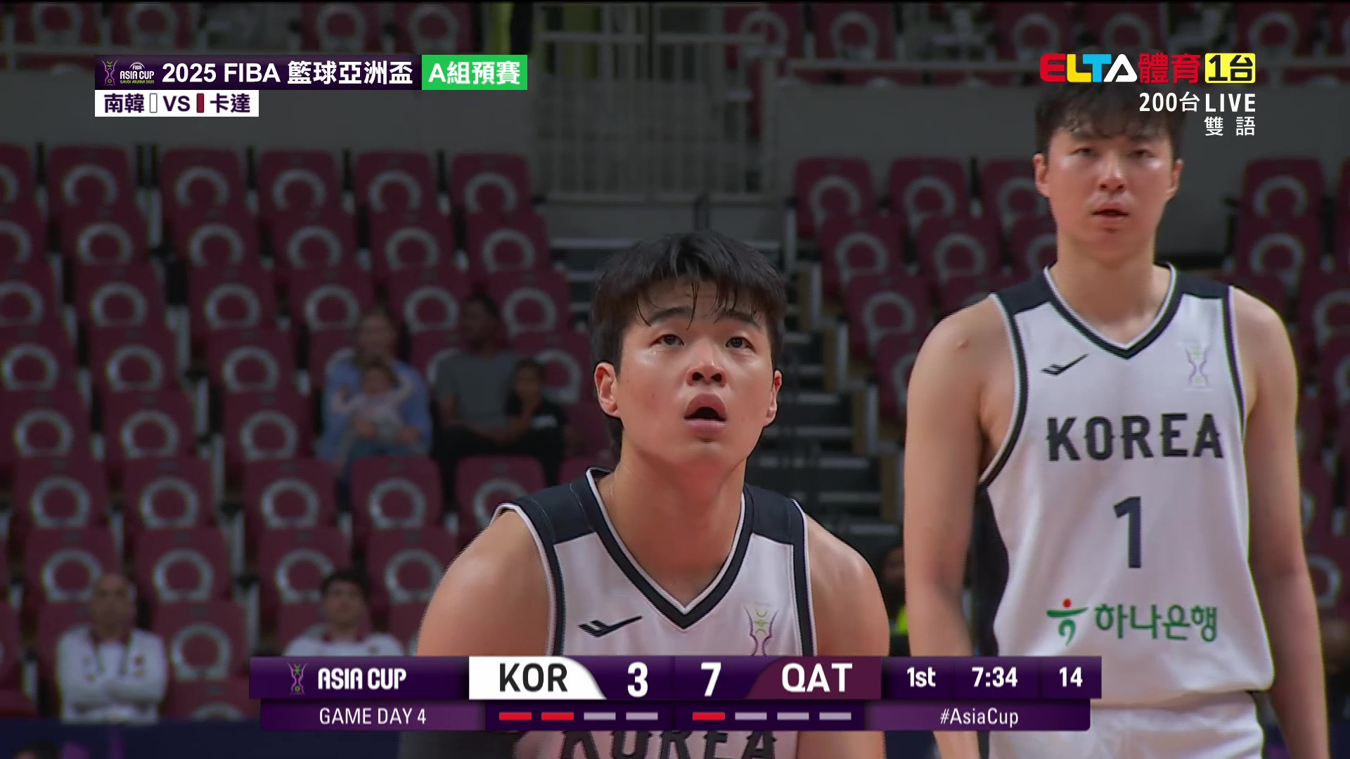8/8 FIBA籃球亞洲盃 卡達 VS 南韓 A組預賽