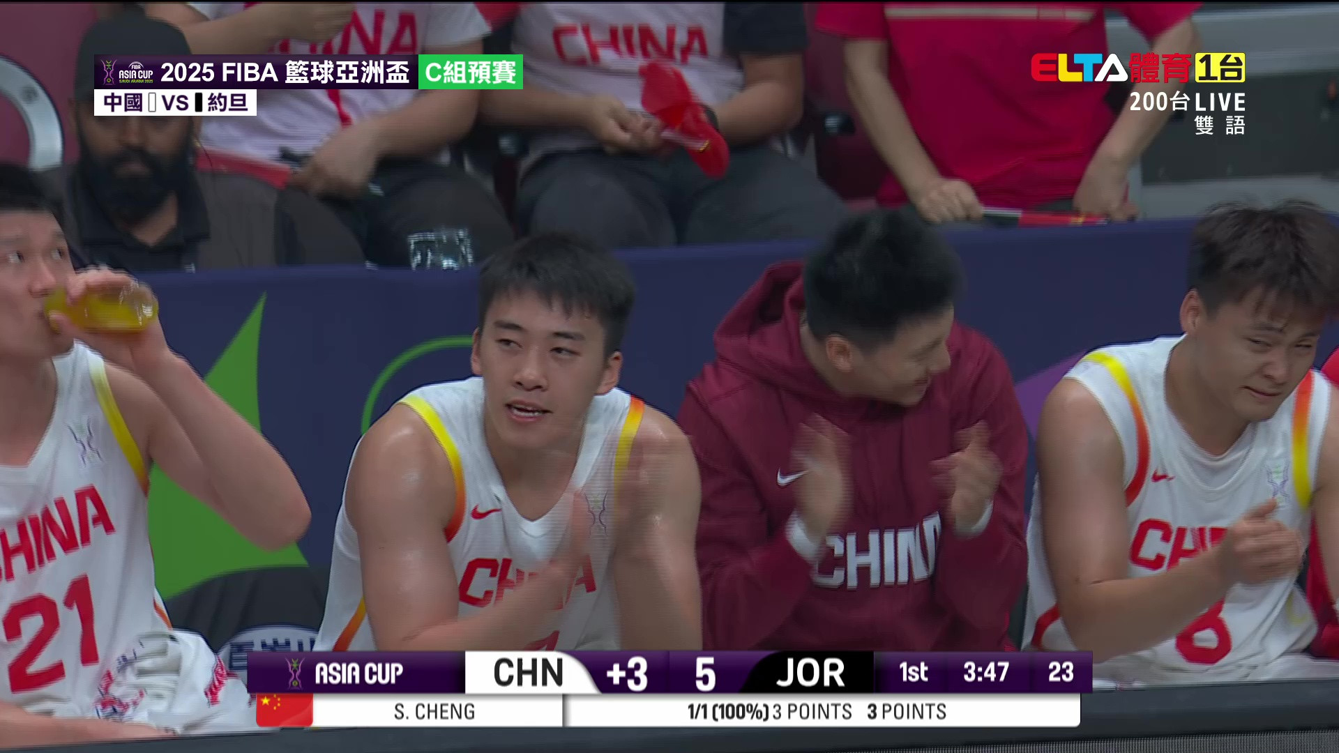 8/9 FIBA籃球亞洲盃 約旦 VS 中國 C組預賽