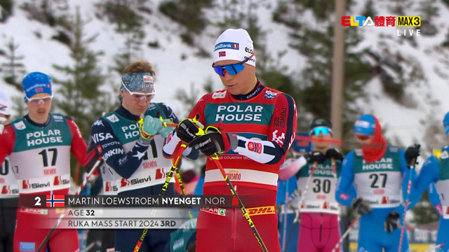 11/30 FIS越野滑雪世界盃 芬蘭站 男子20公里集體出發賽自由式(原音)