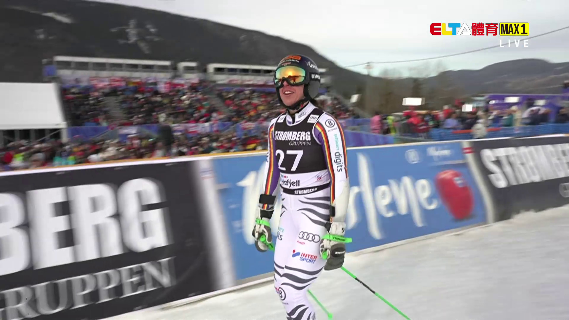 3/25 FIS高山滑雪世界盃 挪威站 女子大曲道賽第1趟(原音)