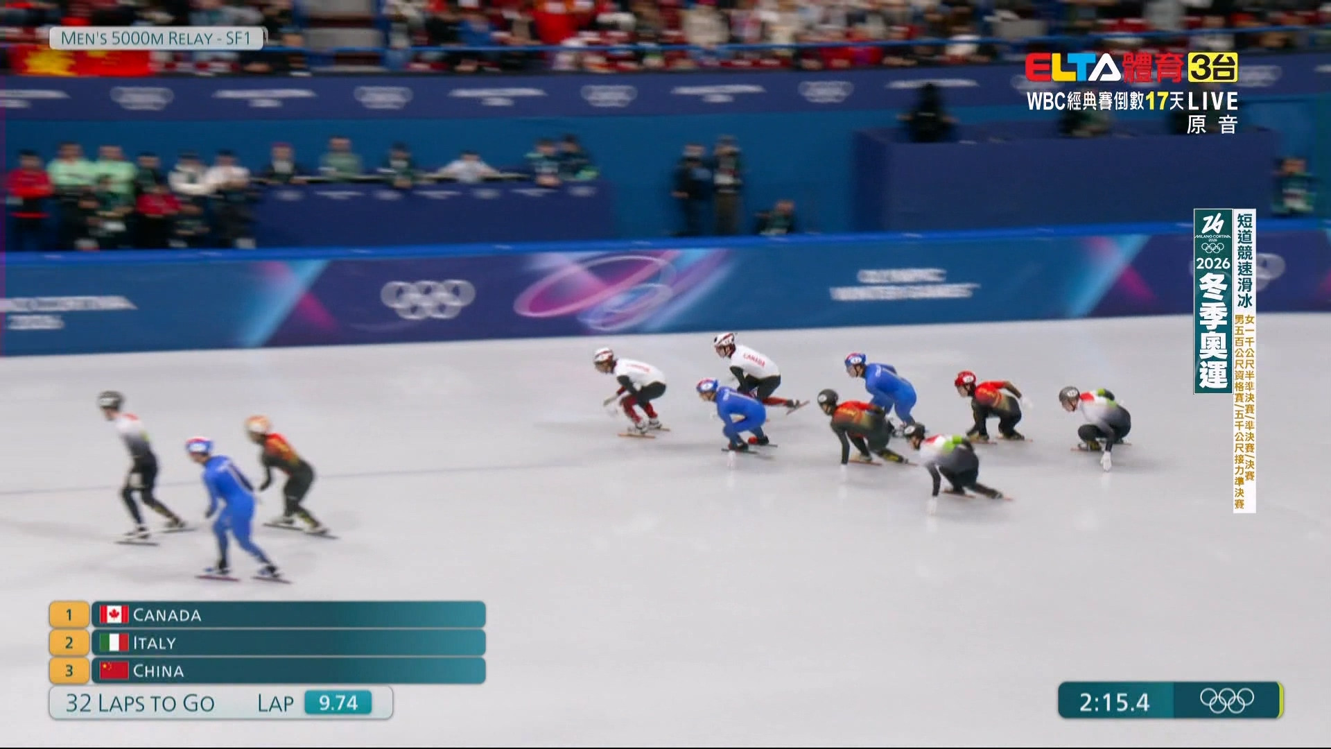 2/16 冬季奧運 短道競速滑冰 男500M資格賽/女1000M半準決賽/準決賽/決賽/男5000M接力準決賽 (原音)
