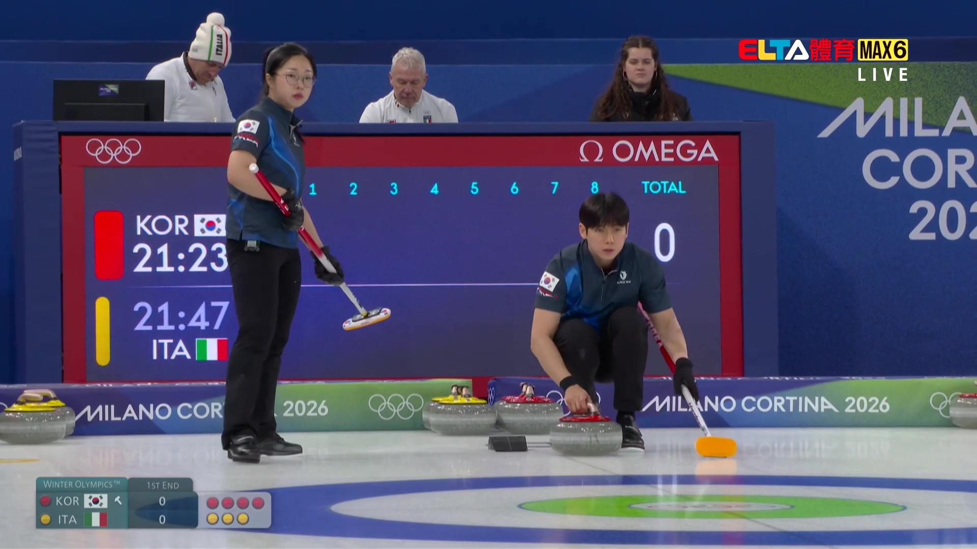 2/5 冬季奧運 南韓VS義大利 冰壺 混雙預賽(原音)