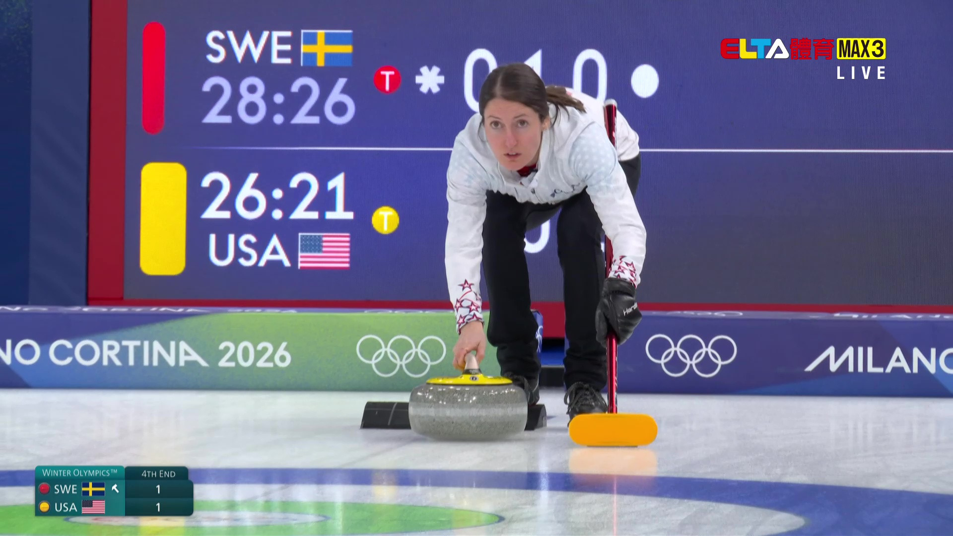2/13 冬季奧運 瑞典VS美國 冰壺 女子預賽 (原音)