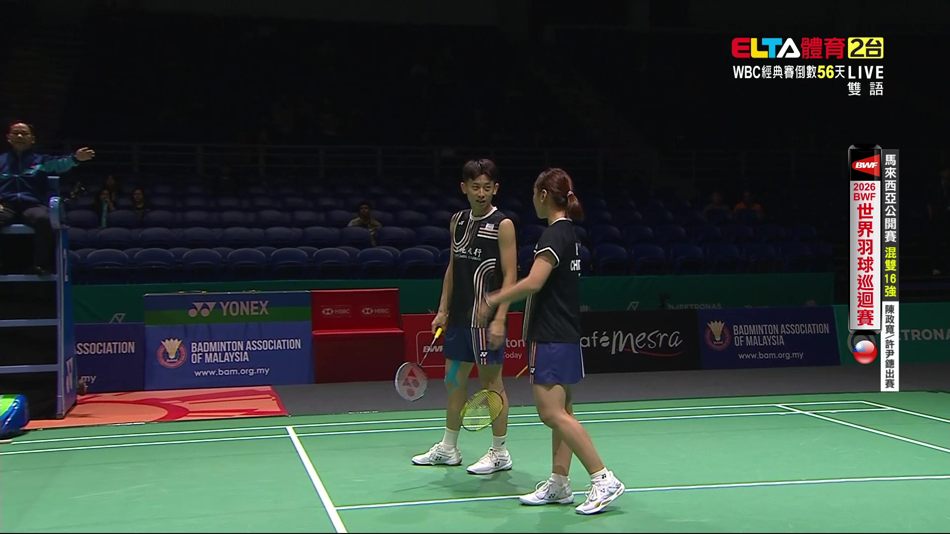 1/8 BWF 馬來西亞公開賽 16強(一) 陳政寬/許尹鏸 第2場地