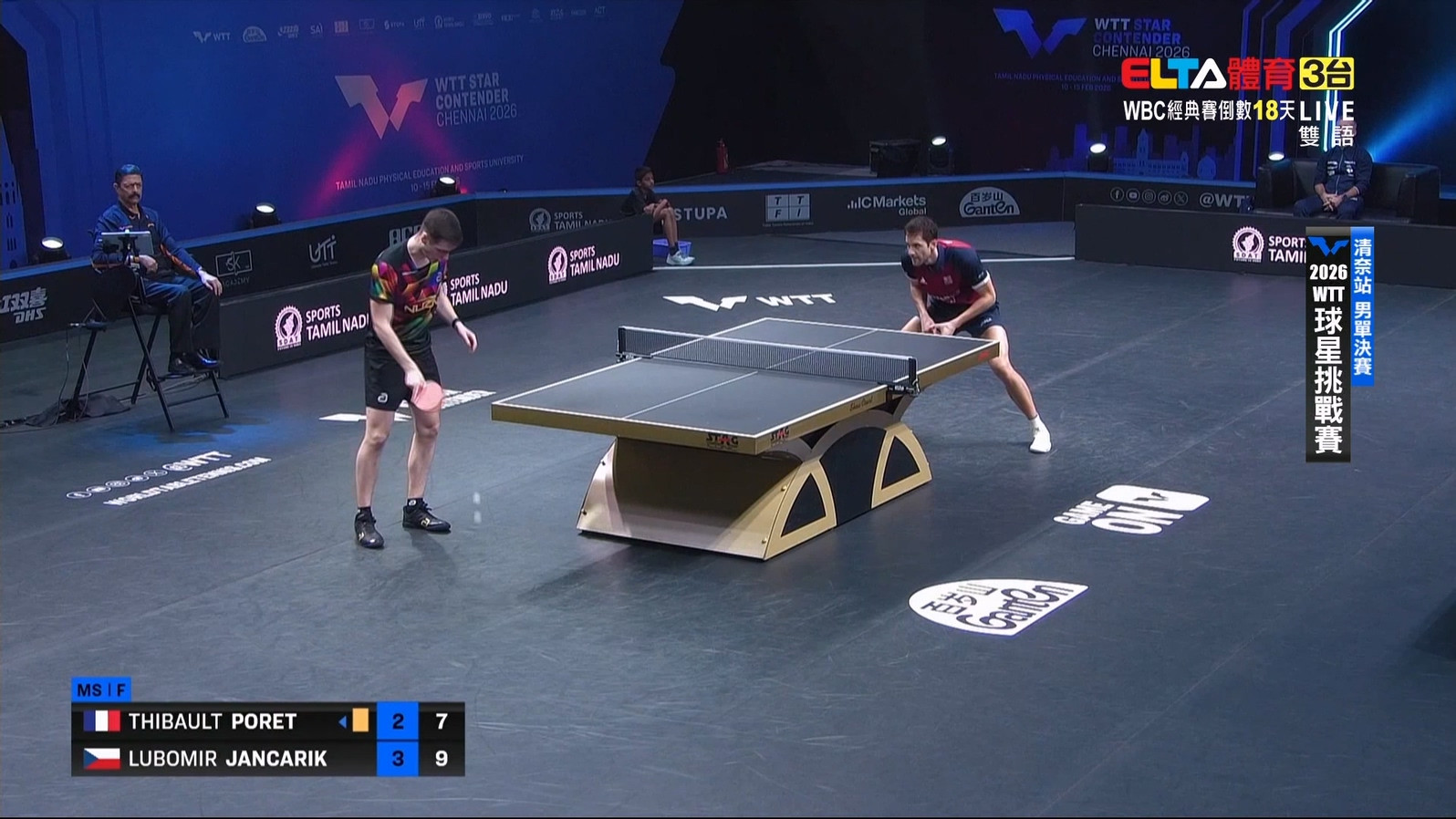 2/15 WTT球星挑戰賽 清奈站 男單決賽