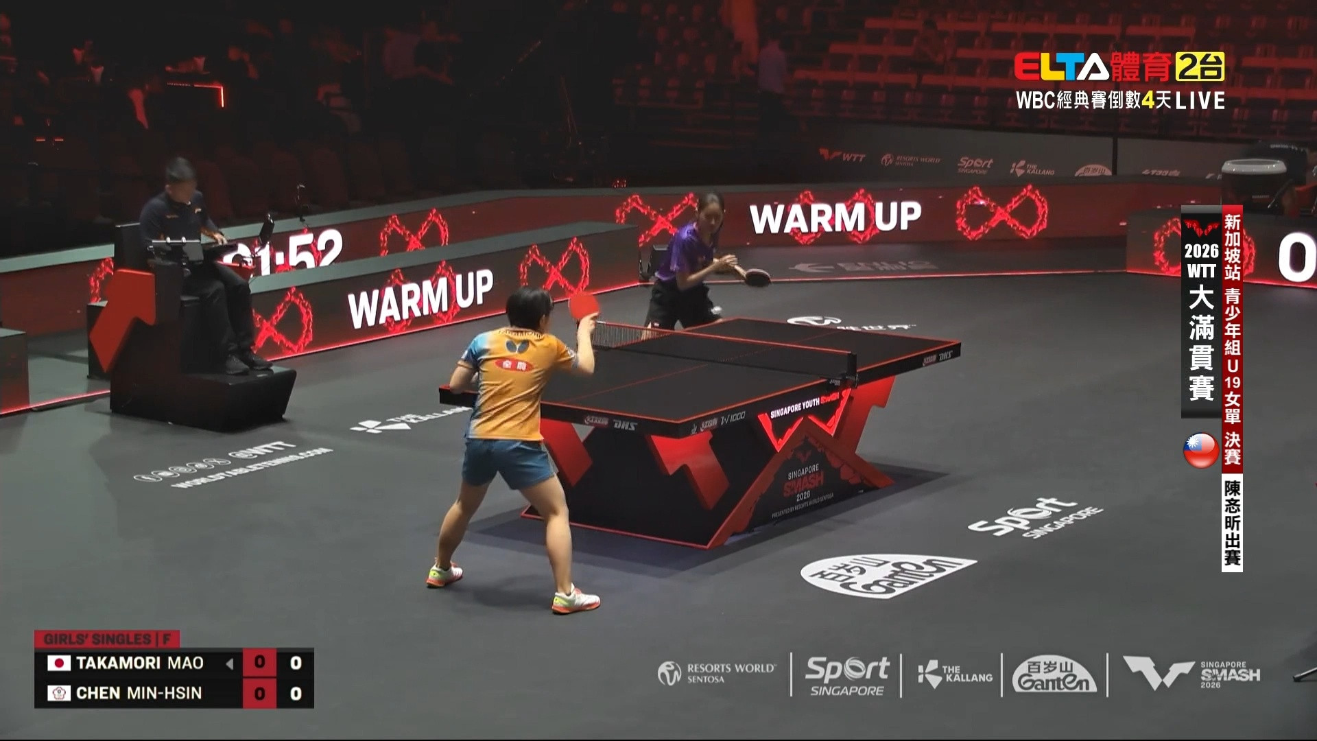 3/1 WTT大滿貫賽 新加坡站 U19決賽
