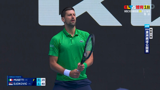 1/28 澳網 Musetti對Djokovic 男單八強