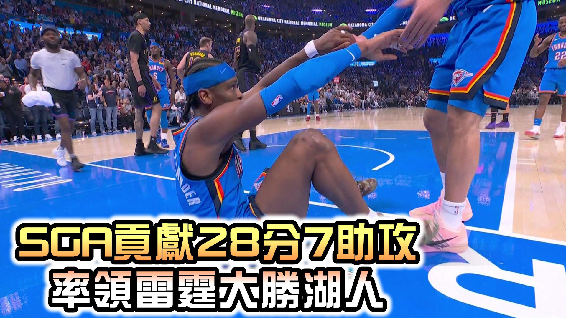 SGA貢獻28分7助攻 率領雷霆大勝湖人