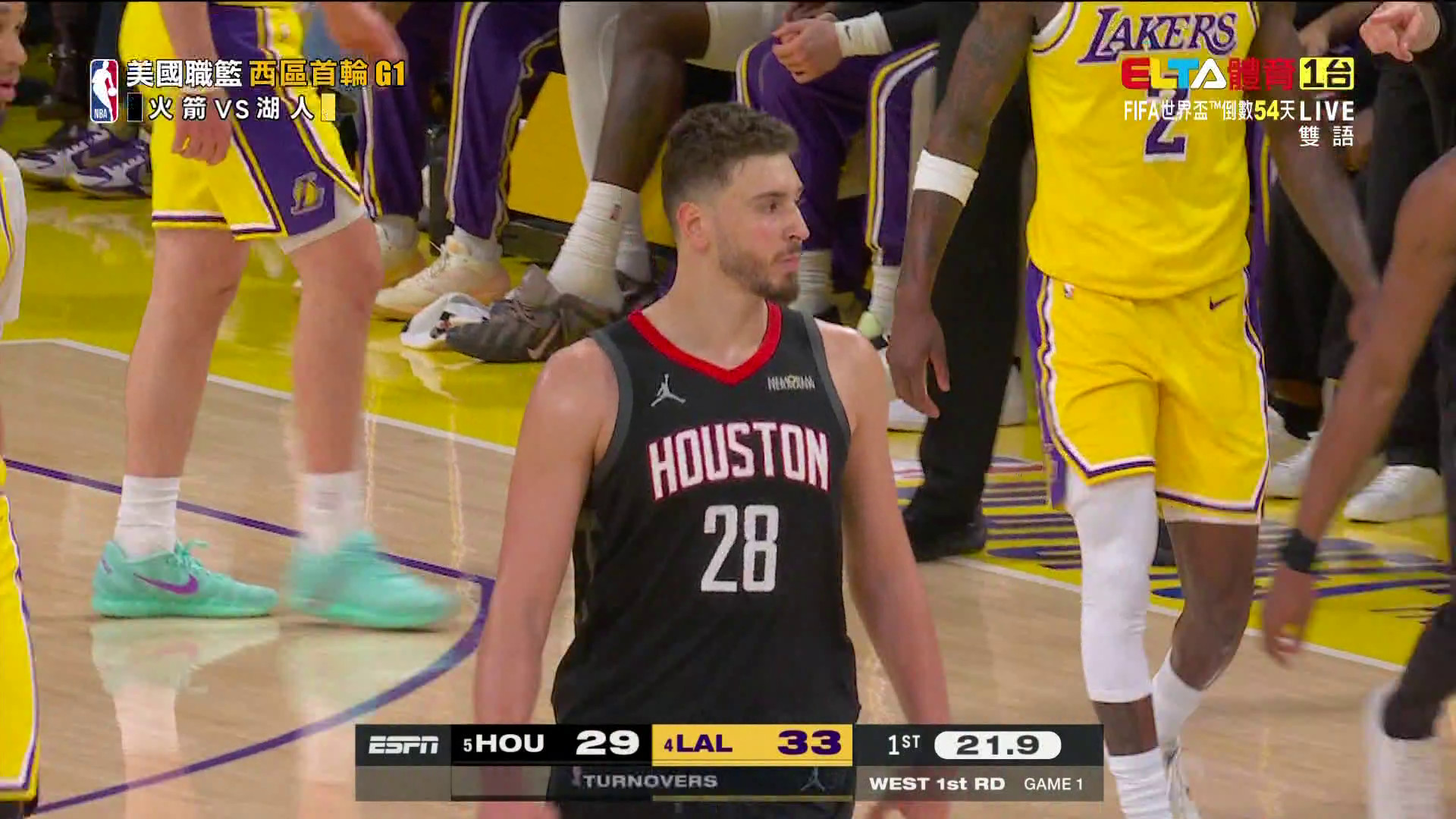 4/19 NBA 火箭 VS 湖人西區首輪G1