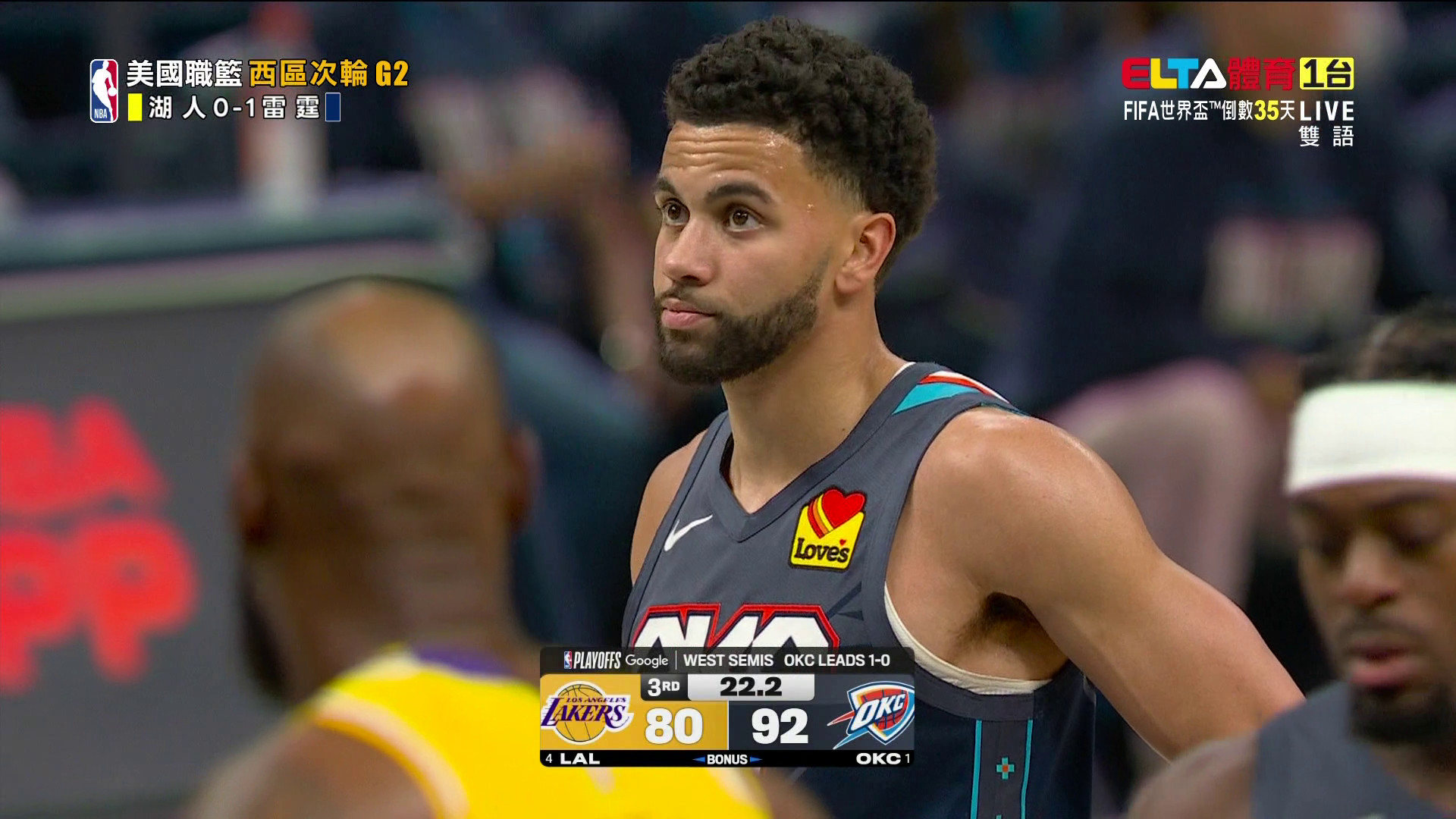 5/8 NBA湖人VS雷霆58西區次輪G2
