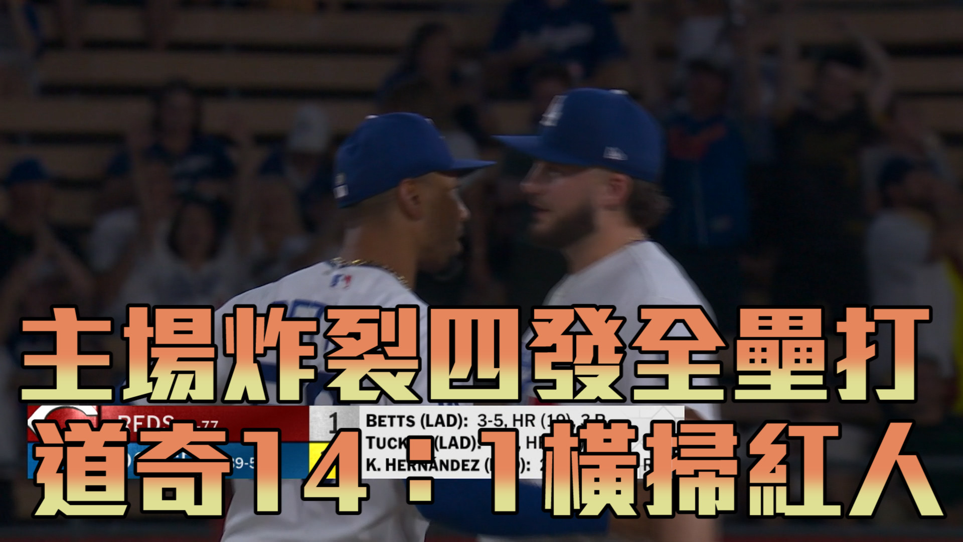 主場炸裂四發全壘打 道奇14：1橫掃紅人