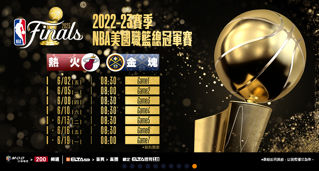 NBA總冠軍賽鎖定愛爾達體育1台場場直播