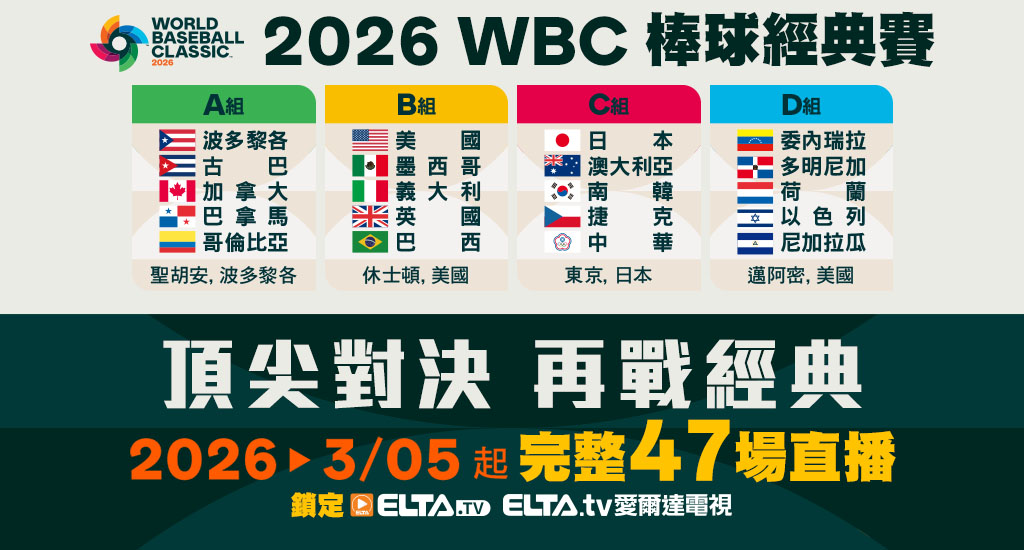2026 WBC棒球經典賽 完整47場直播鎖定愛爾達