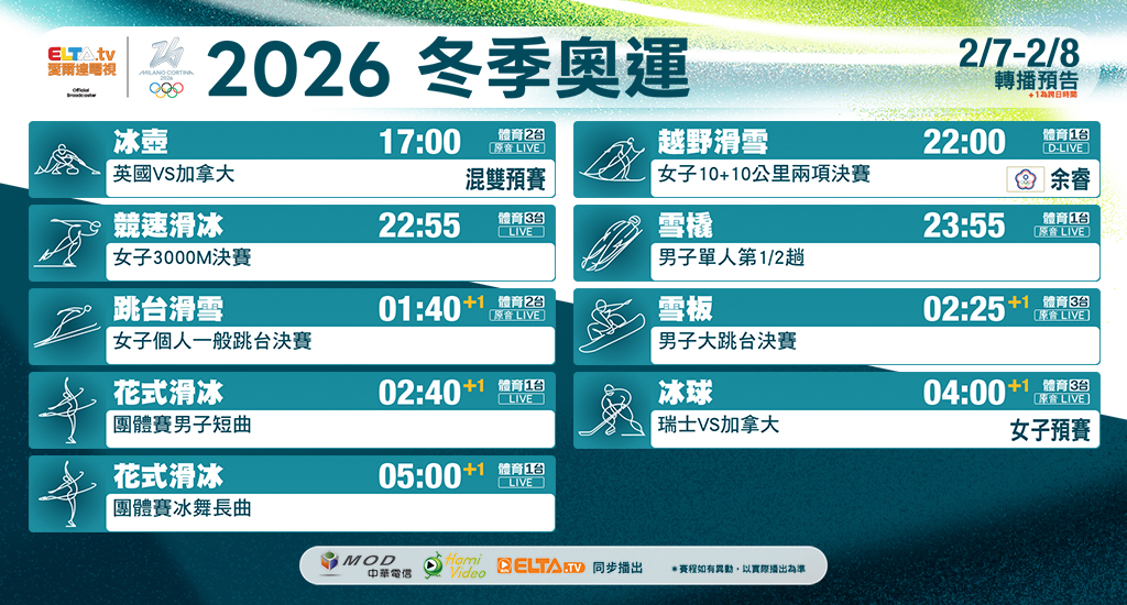 2026冬季奧運 鎖定愛爾達電視