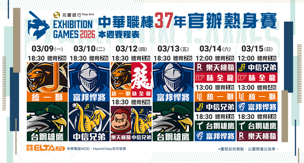 中華職棒37年官辦熱身賽 鎖定愛爾達