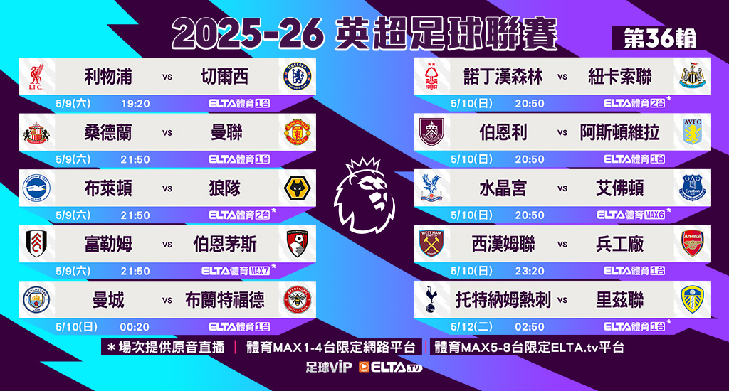 英超足球聯賽 全台獨家鎖定愛爾達