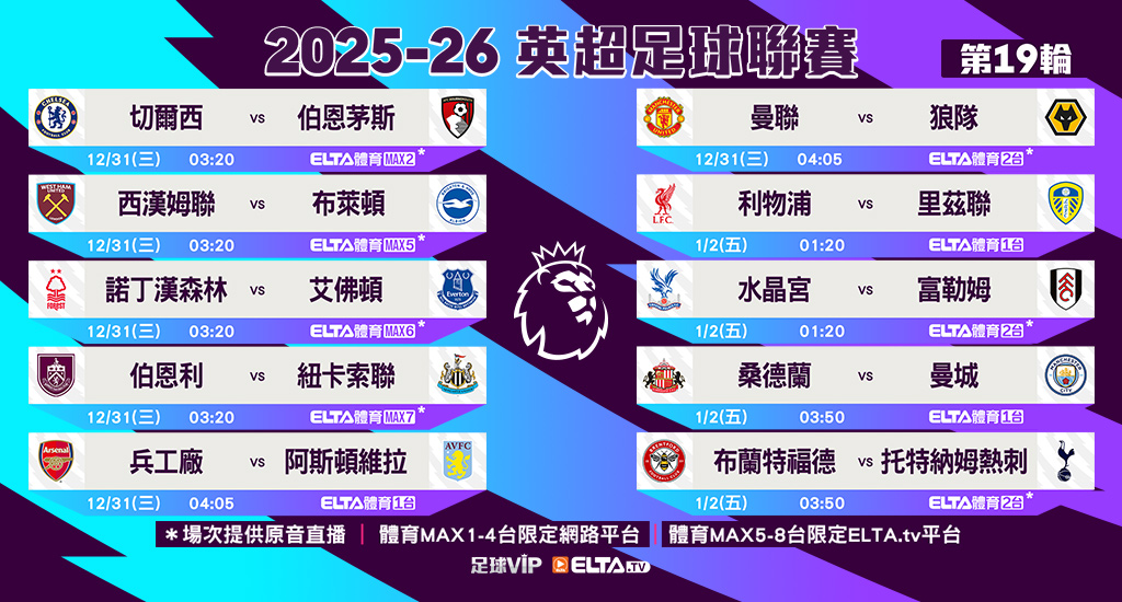 英超足球聯賽 全台獨家鎖定愛爾達