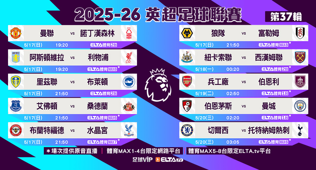 英超足球聯賽 全台獨家鎖定愛爾達