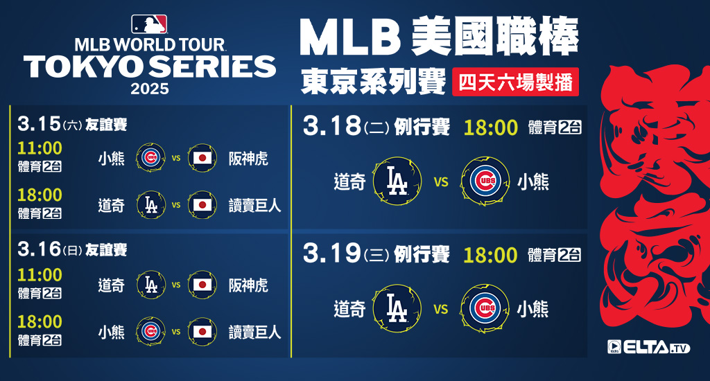 MLB 東京系列賽 - 愛爾達電視場場直播