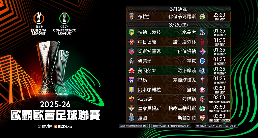 2025-26歐霸歐會 鎖定愛爾達足球VIP