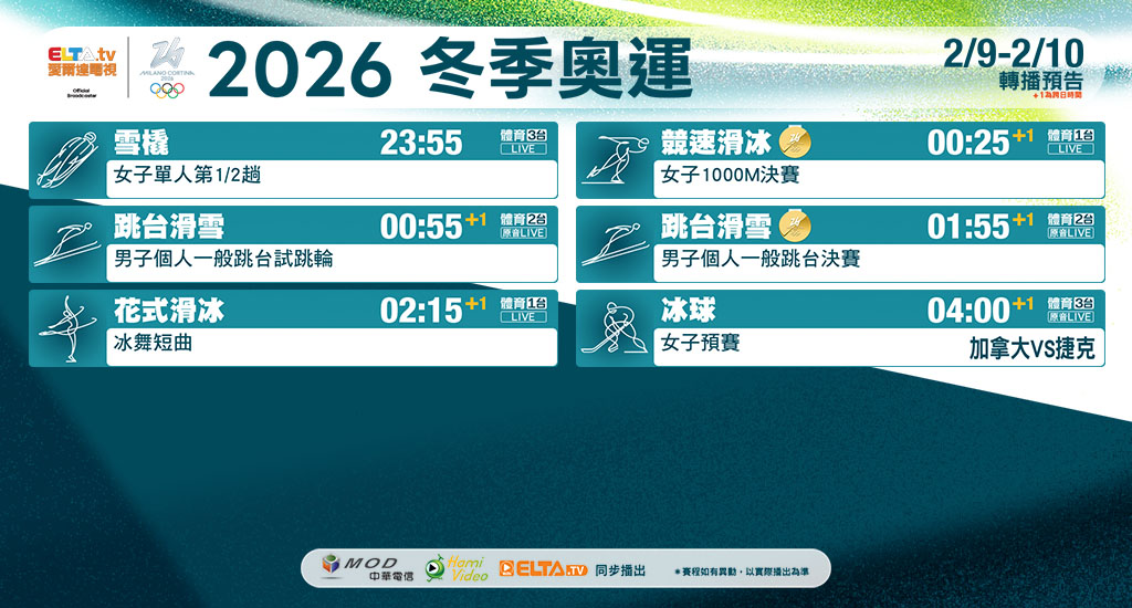 2026冬季奧運 鎖定愛爾達電視