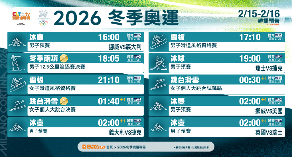 2026冬季奧運 鎖定愛爾達電視