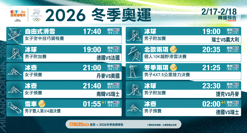 2026冬季奧運 鎖定愛爾達電視