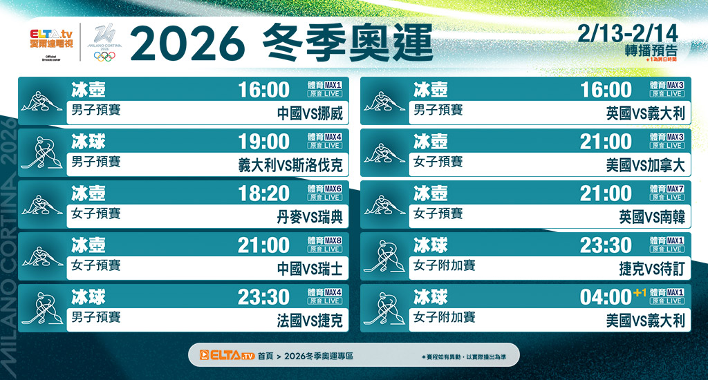 2026冬季奧運 鎖定愛爾達電視