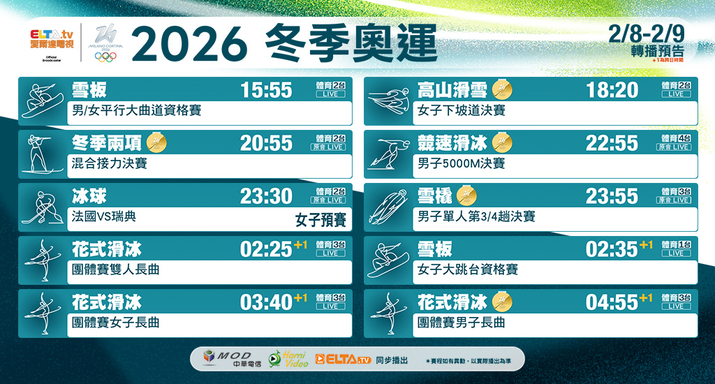2026冬季奧運 鎖定愛爾達電視