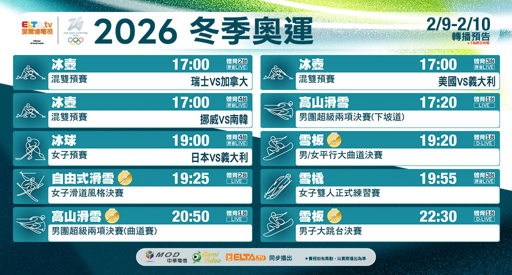 2026冬季奧運 鎖定愛爾達電視
