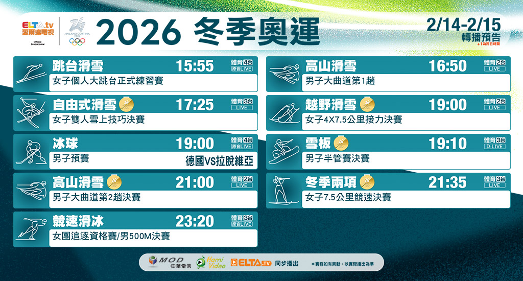 2026冬季奧運 鎖定愛爾達電視