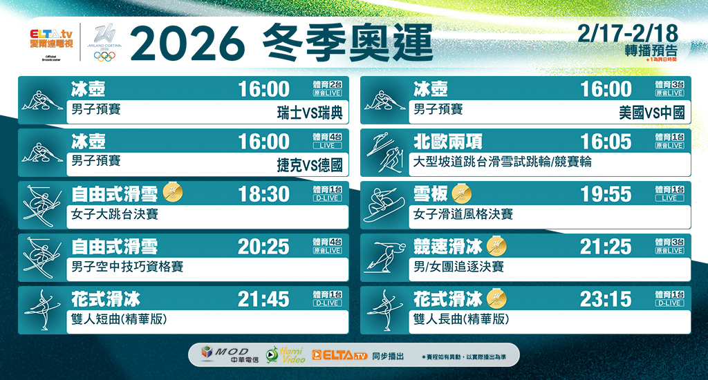 2026冬季奧運 鎖定愛爾達電視