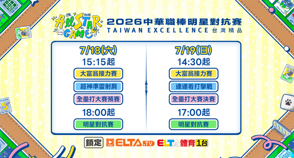 中華職棒37年 台鋼/富邦/味全/統一主場鎖定愛爾達