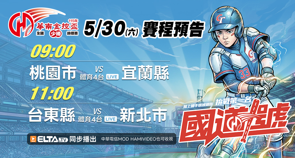 華南金控盃少棒 鎖定愛爾達體育4台