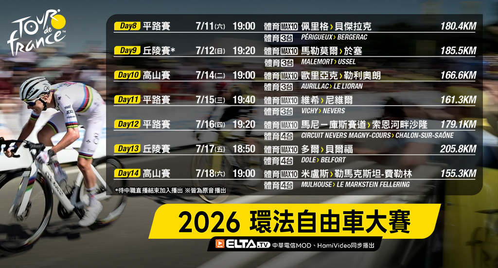 2026 環法自由車大賽 鎖定愛爾達電視