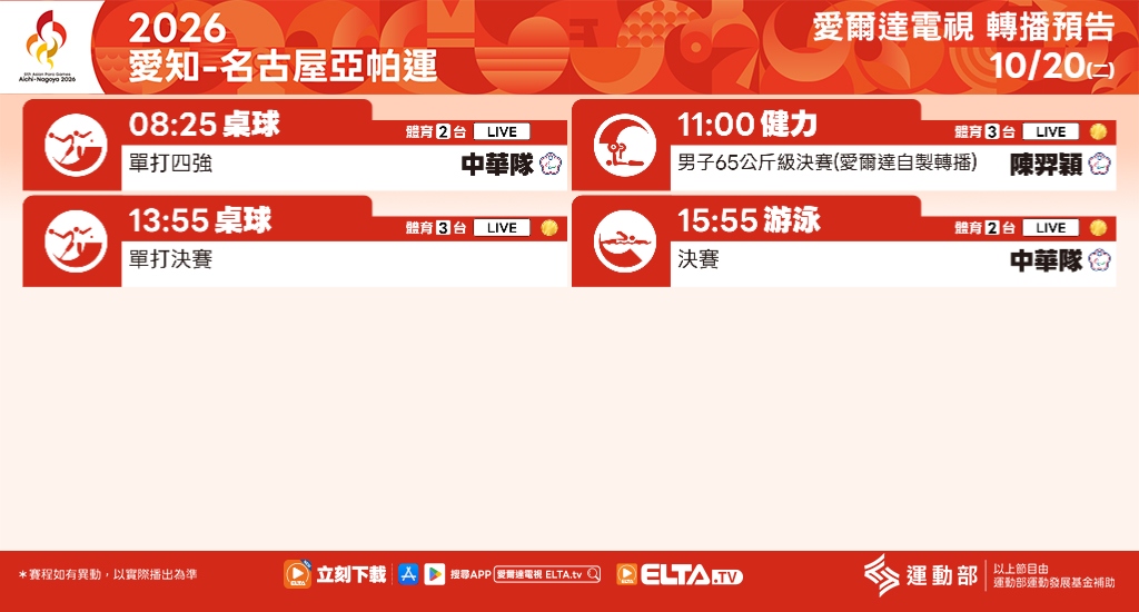 2026 愛知-名古屋亞帕運 鎖定愛爾達電視